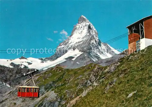AK / Ansichtskarte Zermatt_VS Luftseilbahn Schwarzsee Furgg mit Matterhorn Walliser Alpen Zermatt_VS