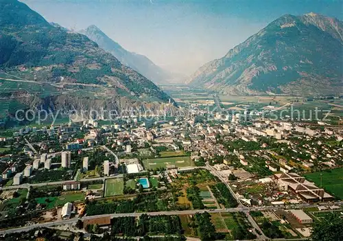 AK / Ansichtskarte Martigny_VS Fliegeraufnahme Martigny VS