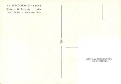 AK / Ansichtskarte Loano Hotel Moderno Loano