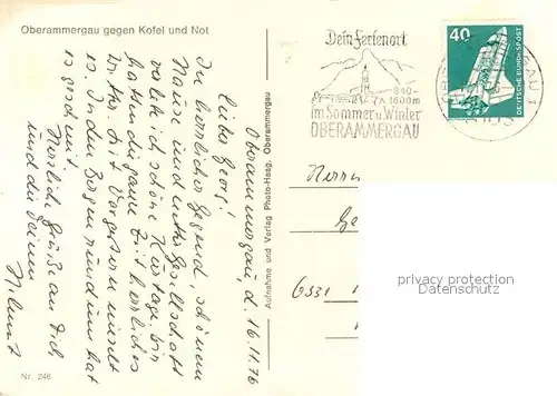 AK / Ansichtskarte Oberammergau Panorama Kofel Not Oberammergau