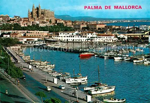 AK / Ansichtskarte Palma_de_Mallorca Club Nautico y Catedral Palma_de_Mallorca