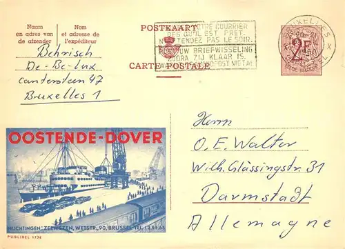 AK / Ansichtskarte Bruessel_Bruxelles Hafen Oostende Dover Bruessel_Bruxelles