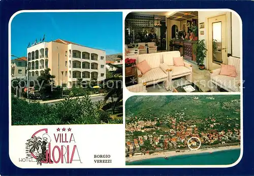 AK / Ansichtskarte Borgio_Verezzi Hotel Villa Gloria Fliegeraufnahme Borgio Verezzi