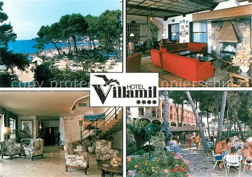 AK / Ansichtskarte Paguera_Mallorca_Islas_Baleares Hotel Villamil Restaurant Strand Paguera_Mallorca