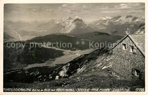 AK / Ansichtskarte Noerdlinger_Huette Seefeld Hohe Munde Zugspitze Noerdlinger Huette