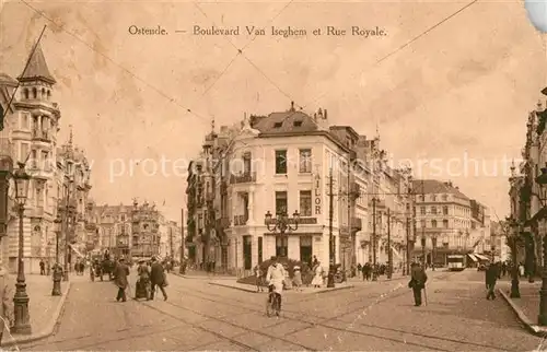 AK / Ansichtskarte Ostende_Oostende Boulevard Van Iseghem Rue Royale 