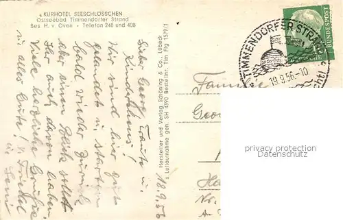 AK / Ansichtskarte Timmendorfer_Strand Fliegeraufnahme Kurhotel Seeschloesschen Timmendorfer_Strand