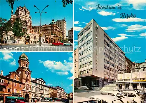 AK / Ansichtskarte Rijeka_Fiume Hotel Bonavia Markt Strasse Rijeka Fiume