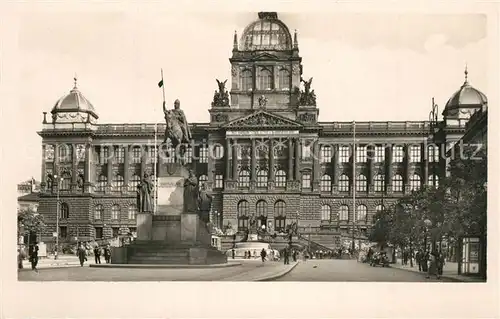 AK / Ansichtskarte Prag_Prahy_Prague Nationalmuseum Denkmal Prag_Prahy_Prague