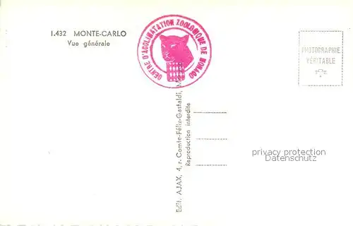 AK / Ansichtskarte Monte Carlo Vue generale de la Principaute Monte Carlo