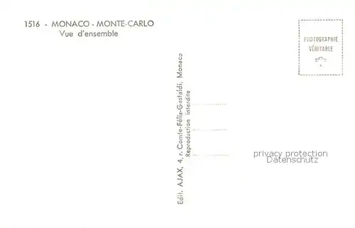 AK / Ansichtskarte Monte Carlo Vue d ensemble de la Principaute Monte Carlo