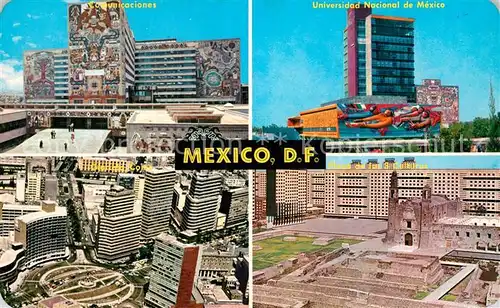 AK / Ansichtskarte Mexico_City Comunicaciones Universidad Nacional Glorieta Colon Plaza de las 3 Culturas Mexico City