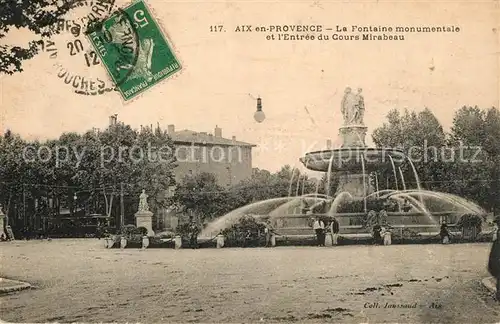 AK / Ansichtskarte Aix en Provence La Fontaine monumentale Entree du Cours Mirabeau Aix en Provence