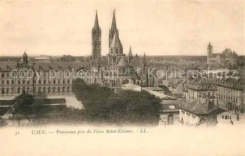 AK / Ansichtskarte Caen Panorama pris du Vieux Saint Etienne Eglise Caen