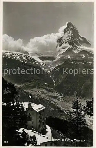 AK / Ansichtskarte Zermatt_VS Riffelalp et le Cervin Matterhorn Walliser Alpen Zermatt_VS
