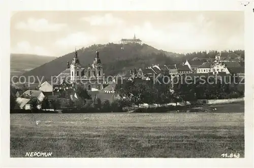 AK / Ansichtskarte Nepomuk_Pomuk Ortsansicht mit Kirche Kloster Nepomuk Pomuk