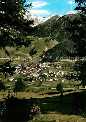 AK / Ansichtskarte Nauders_Tirol Ansicht vom Waldrand aus Talblick Alpenpanorama Nauders Tirol