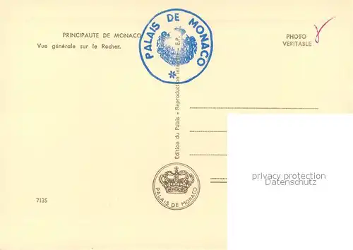 AK / Ansichtskarte Monaco Vue generale sur le Rocher de la Principaute Monaco
