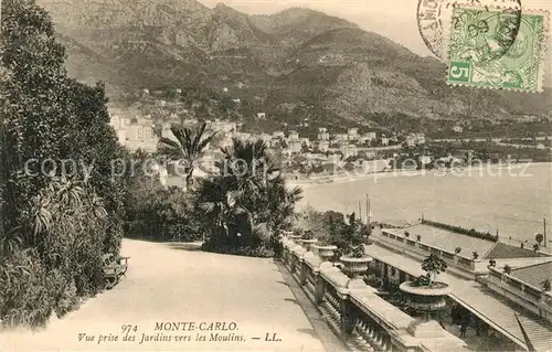 AK / Ansichtskarte Monte Carlo Vue prise des Jardins vers le Moulins Monte Carlo