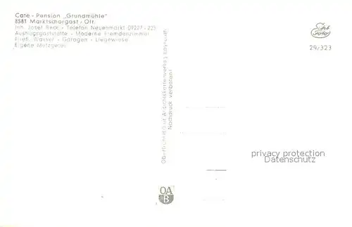 AK / Ansichtskarte Grundmuehle_Marktschorgast Schorgasttal Cafe Restaurant Grundmuehle Brunnen Gaestehaus Marktschorgast 