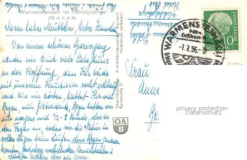 AK / Ansichtskarte Warmensteinach Panorama Warmensteinach