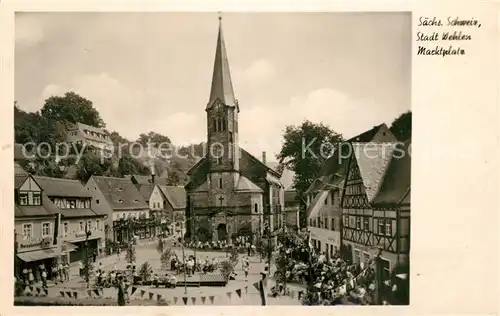 AK / Ansichtskarte Wehlen_Sachsen Marktplatz Wehlen_Sachsen