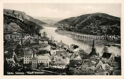 AK / Ansichtskarte Wehlen_Sachsen Panorama Wehlen_Sachsen