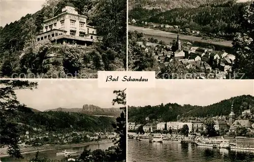 AK / Ansichtskarte Bad_Schandau Schloss Bastei Restaurant Panorama Elbepartie Bad_Schandau