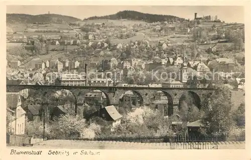AK / Ansichtskarte Sebnitz Ortsansicht mit Viadukt Sebnitz