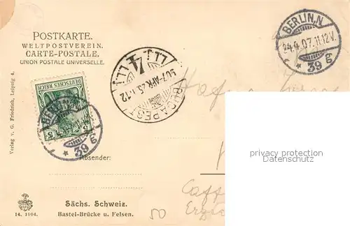 AK / Ansichtskarte Saechsische_Schweiz Bastei Bruecke und Felsen Saechsische Schweiz