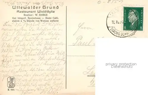 AK / Ansichtskarte Uttewalder_Grund Restaurant Waldidylle Uttewalder Grund