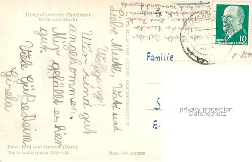 AK / Ansichtskarte Bischofswerda Marktplatz Bischofswerda