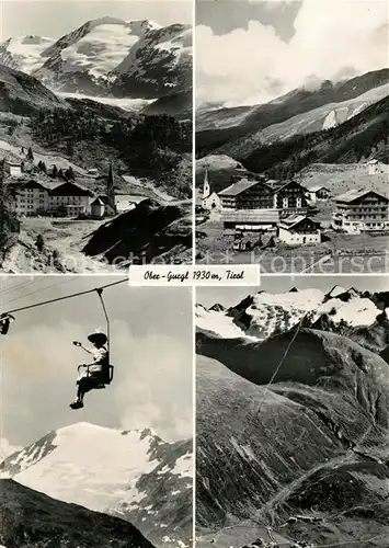 AK / Ansichtskarte Obergurgl_Soelden_Tirol Teilansichten Bergdorf Sessellift Alpenpanorama Obergurgl_Soelden_Tirol