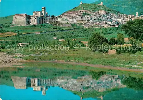 AK / Ansichtskarte Assisi_Umbria La Citta si specchia nelle acque del Tescio Assisi Umbria