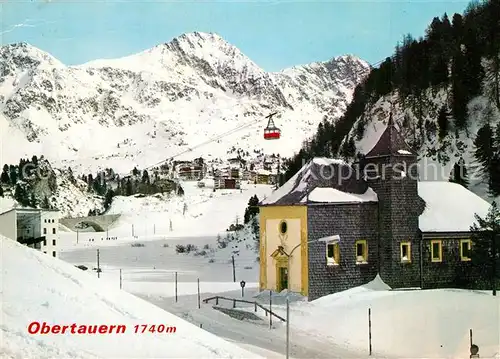 AK / Ansichtskarte Obertauern Ansicht mit Kirche gegen Gamskarspitze Plattenspitze Karwendelgebirge Obertauern