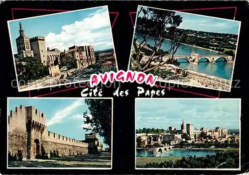 AK / Ansichtskarte Avignon_Vaucluse Cite des Papes Notre Dame des Doms Palais des Papes Pont Saint Benezet Remparts Pont Avignon Vaucluse