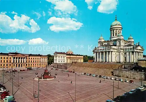 AK / Ansichtskarte Helsinki Domkyrkan och Stortorget Dom Marktplatz Helsinki
