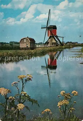 AK / Ansichtskarte Hazerswoude Wipwatermolen De Rode Wip in de Polder Windmuehle Kanal Hazerswoude