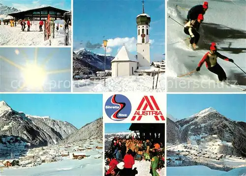 AK / Ansichtskarte St_Gallenkirch_Vorarlberg Skizentrum Montafon Silvretta Nova Bergdorf Kirche Tiefschneefahren St_Gallenkirch_Vorarlberg