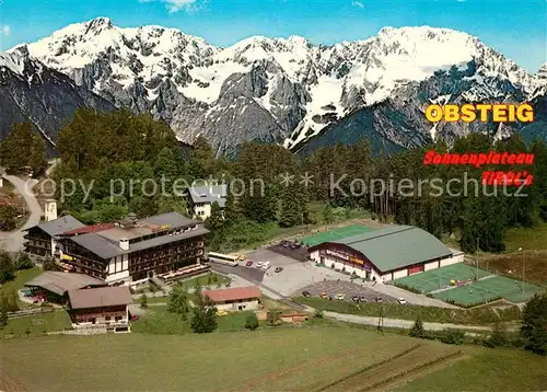 AK / Ansichtskarte Obsteig_Tirol Tyrolhotel Haus am Tiroler Sonnenplateau Sporthotel Alpenpanorama Fliegeraufnahme Obsteig_Tirol