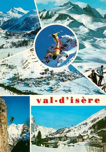 AK / Ansichtskarte Val_d_Isere Panorama Wintersportplatz Franzoesische Alpen La Grand Motte Skiakropatik Bergsteiger Val_d_Isere