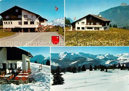 AK / Ansichtskarte Illgau Gasthaus Restaurant Oberberg Winterlandschaft Alpenpanorama Illgau