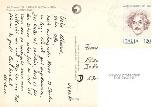 AK / Ansichtskarte Oberolang_Pustertal Gesamtansicht mit Alpenpanorama im Winter oberolang_Pustertal