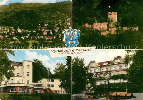 AK / Ansichtskarte Alsbach_Bergstrasse Gesamtansicht Burg Hotels Alsbach_Bergstrasse