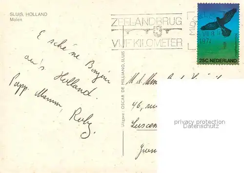 AK / Ansichtskarte Sluis_Netherlands Molen Windmuehle Sluis_Netherlands