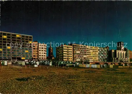 AK / Ansichtskarte Blankenberge Strand en eijk bij nacht Strand Promenade Blankenberge