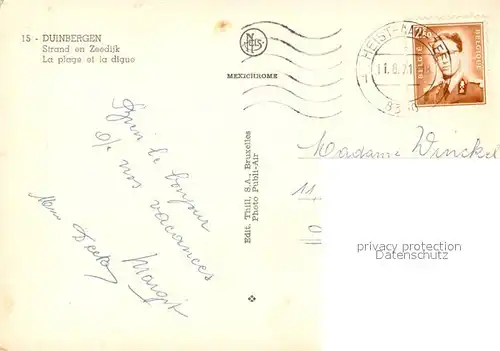 AK / Ansichtskarte Duinbergen La plage et la digue vue aerienne Duinbergen