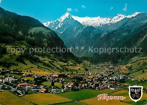 AK / Ansichtskarte Kaprun Panorama Blick gegen Kitzsteinhorn Hohe Tauern Fliegeraufnahme Kaprun