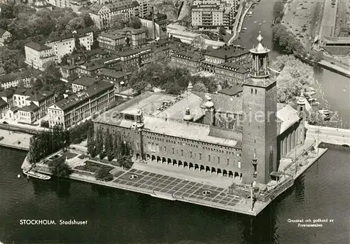 AK / Ansichtskarte Stockholm Stadshuset Fliegeraufnahme Stockholm