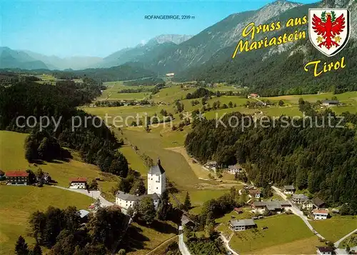 AK / Ansichtskarte Mariastein_Tirol Wallfahrts  und Ausflugsort mit Blick zum Rofangebirge Fliegeraufnahme Mariastein_Tirol